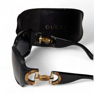 Gucci Black and Gold Women's Sunglasses